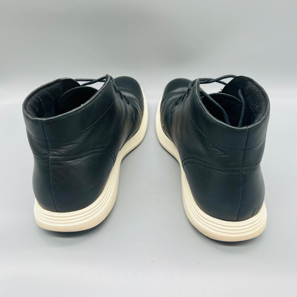 Cole Haan Boots Mens 11 Black Leather Grand OS Chukka Lace Up Booties Shoes - Picture 6 of 10
